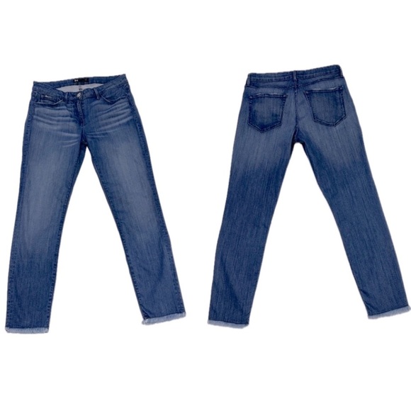 👖🎵 3X1 NYC Soma Fray Cropped Straight Jeans | Raw Hem Whisker Wash, Women’s 26 - Picture 4 of 5